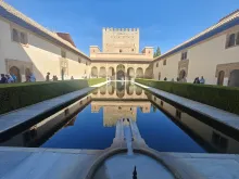 This is the reflecting pool in the Nasrid Palaces.