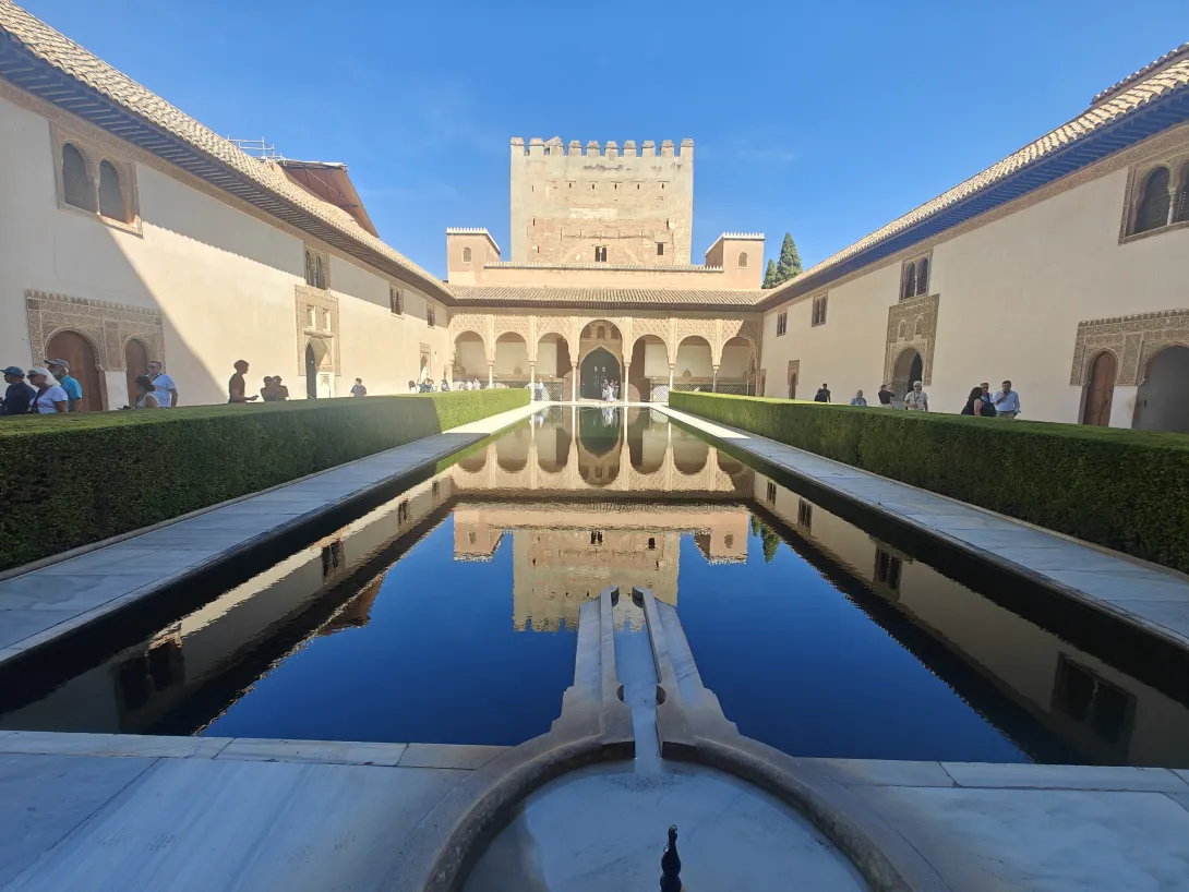 This is the reflecting pool in the Nasrid Palaces.